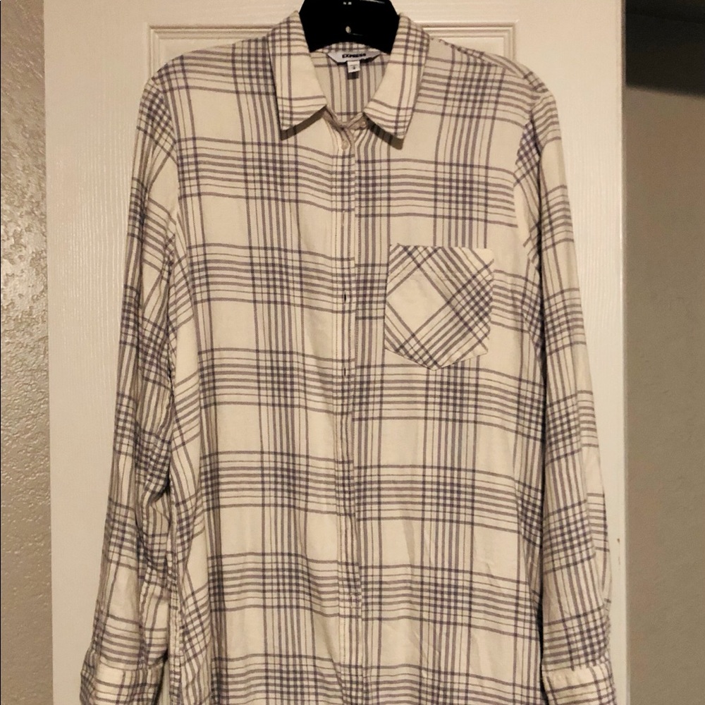Express Long Sleeve Flannel Duster
